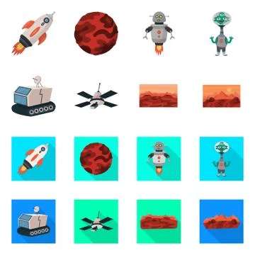 Vector design of astronomy and technology icon. Collection of astronomy and sky Illustrazione stock