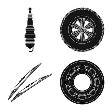 Vector design of auto and part logo. Collection of auto and car stock symbol for Stock-Illustration