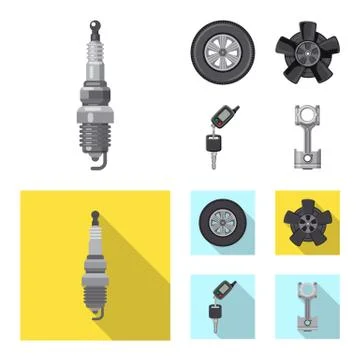 Vector design of auto and part logo. Set of auto and car stock vector Stock Illustration