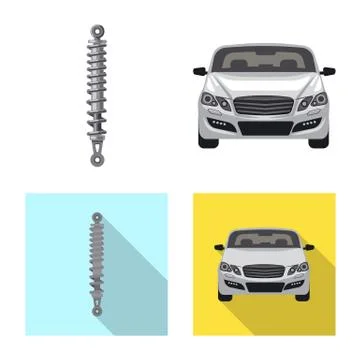 Vector design of auto and part logo. Set of auto and car stock symbol for web. Stock-Illustration