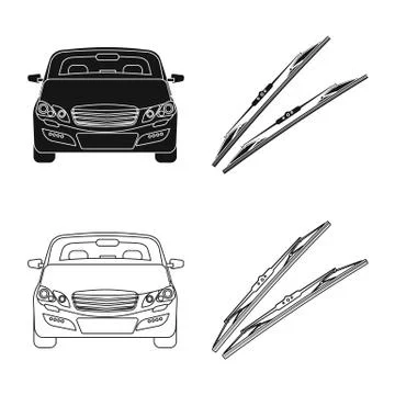 Vector design of auto and part logo. Collection of auto and car stock vector Stock Illustration