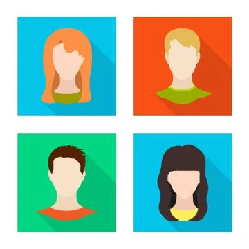 Vector design of avatar and dummy icon. Collection of avatar and figure vector Stock Illustration