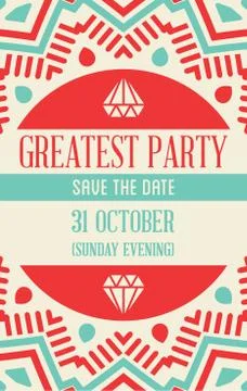 Vector Design Awesome Wedding Invitation Template with Mandala or Doodles The Stock Illustration