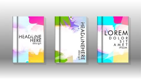 Vector design of background cover with colorful abstract spray patterns. Colo Stock Illustration