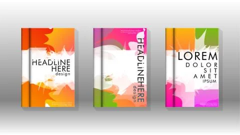 Vector design of background cover with colorful abstract spray patterns. Colo Illustrazione stock