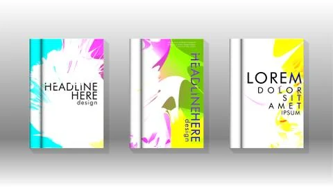 Vector design of background cover with colorful abstract spray patterns. Colo Stock Illustration
