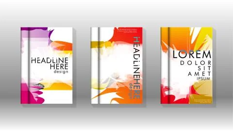 Vector design of background cover with colorful abstract spray patterns. Colo Illustrazione stock