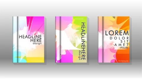 Vector design of background cover with colorful abstract spray patterns. Colo Stock Illustration