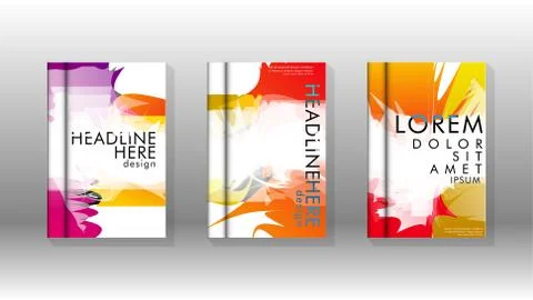Vector design of background cover with colorful abstract spray patterns. Colo Stock Illustration
