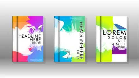 Vector design of background cover with colorful abstract spray patterns. Colo Stock Illustration