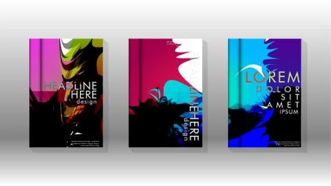 Vector design of background cover with colorful abstract spray patterns. Colo Stock Illustration