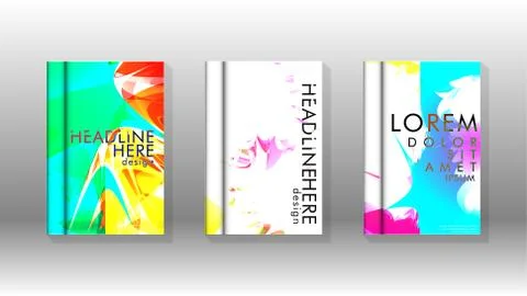 Vector design of background cover with colorful abstract spray patterns. Colo イラスト素材