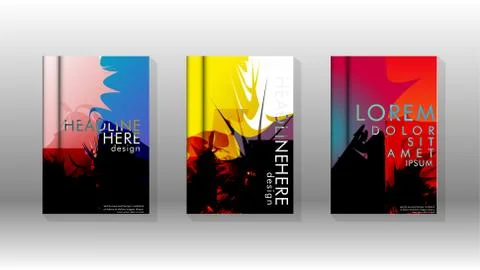 Vector design of background cover with colorful abstract spray patterns. Colo Stock Illustration