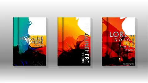 Vector design of background cover with colorful abstract spray patterns. Colo Stock Illustration