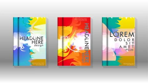 Vector design of background cover with colorful abstract spray patterns. Colo Illustrazione stock