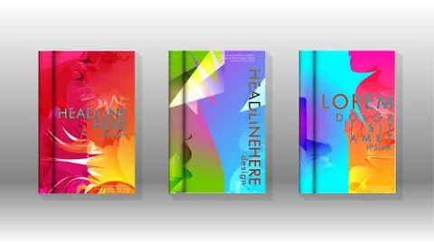 Vector design of background cover with colorful abstract spray patterns. Colo Stock Illustration