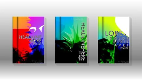 Vector design of background cover with colorful abstract spray patterns. Colo Stock Illustration