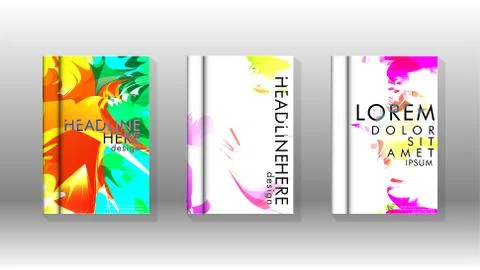 Vector design of background cover with colorful abstract spray patterns. Colo Stock Illustration