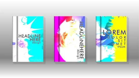 Vector design of background cover with colorful abstract spray patterns. Colo Stock Illustration