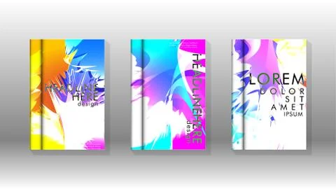 Vector design of background cover with colorful abstract spray patterns. Colo 스톡 일러스트