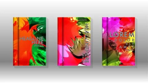Vector design of background cover with colorful abstract spray patterns. Colo 스톡 일러스트