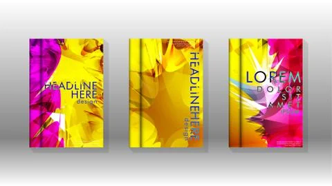 Vector design of background cover with colorful abstract spray patterns. Colo Stock Illustration
