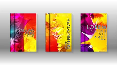 Vector design of background cover with colorful abstract spray patterns. Colo Stock Illustration