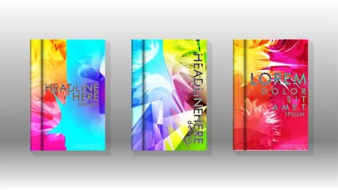 Vector design of background cover with colorful abstract spray patterns. Colo 스톡 일러스트