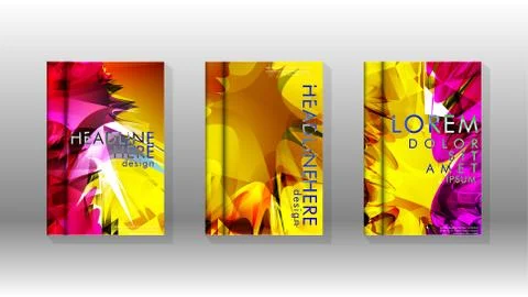 Vector design of background cover with colorful abstract spray patterns. Colo Stock Illustration