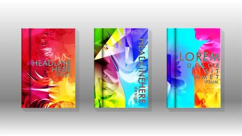 Vector design of background cover with colorful abstract spray patterns. Colo Stock Illustration