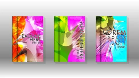 Vector design of background cover with colorful abstract spray patterns. Colo Stock Illustration