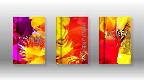 Vector design of background cover with colorful abstract spray patterns. Colo Stock Illustration