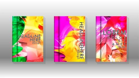 Vector design of background cover with colorful abstract spray patterns. Colo Stock Illustration