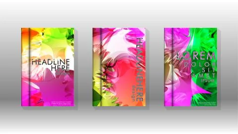 Vector design of background cover with colorful abstract spray patterns. Colo Stock Illustration