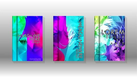 Vector design of background cover with colorful abstract spray patterns. Colo Illustrazione stock