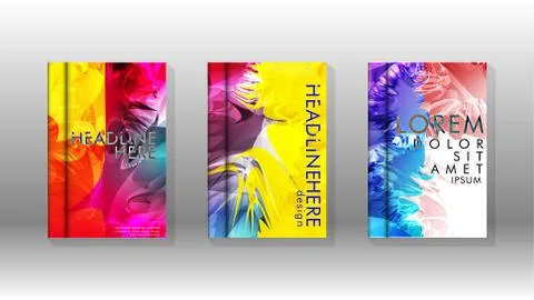 Vector design of background cover with colorful abstract spray patterns. Colo Stock Illustration