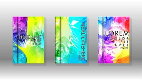 Vector design of background cover with colorful abstract spray patterns. Colo Stock Illustration
