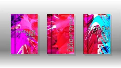 Vector design of background cover with colorful abstract spray patterns. Colo Stock Illustration