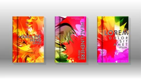 Vector design of background cover with colorful abstract spray patterns. Colo Stock Illustration