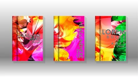 Vector design of background cover with colorful abstract spray patterns. Colo Stock Illustration