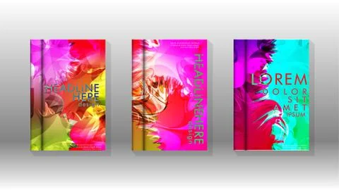 Vector design of background cover with colorful abstract spray patterns. Colo Stock Illustration