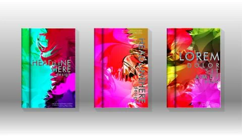 Vector design of background cover with colorful abstract spray patterns. Colo Illustrazione stock