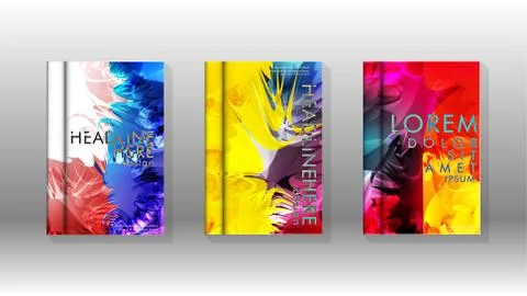 Vector design of background cover with colorful abstract spray patterns. Colo Stock Illustration