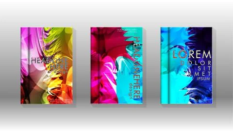 Vector design of background cover with colorful abstract spray patterns. Colo Stock Illustration