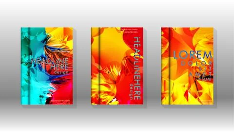 Vector design of background cover with colorful abstract spray patterns. Colo Stock Illustration