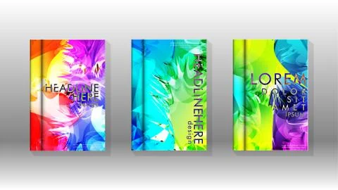 Vector design of background cover with colorful abstract spray patterns. Colo Stock Illustration