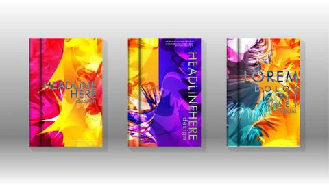 Vector design of background cover with colorful abstract spray patterns. Colo Stock Illustration