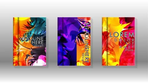 Vector design of background cover with colorful abstract spray patterns. Colo Stock Illustration