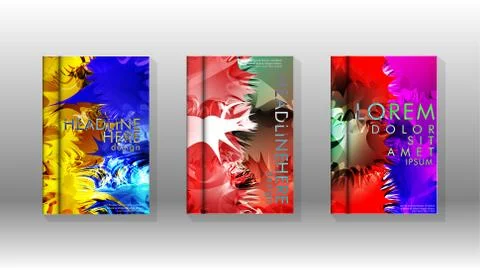 Vector design of background cover with colorful abstract spray patterns. Colo Stock Illustration