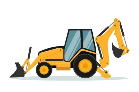 Vector design of backhoe. Heavy machinery Stock Illustration